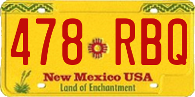 NM license plate 478RBQ