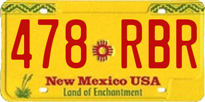 NM license plate 478RBR