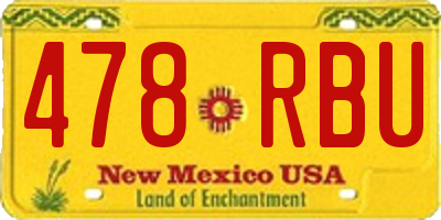 NM license plate 478RBU