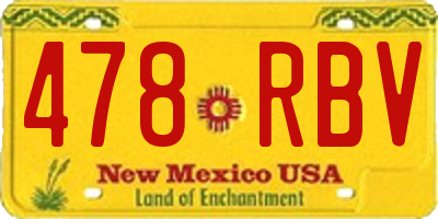 NM license plate 478RBV