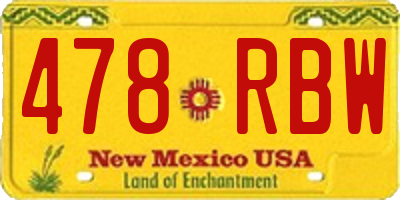 NM license plate 478RBW