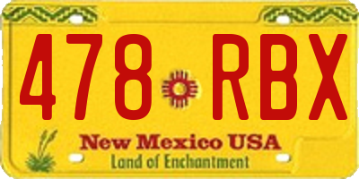 NM license plate 478RBX