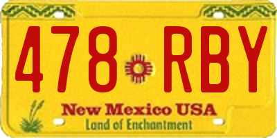 NM license plate 478RBY