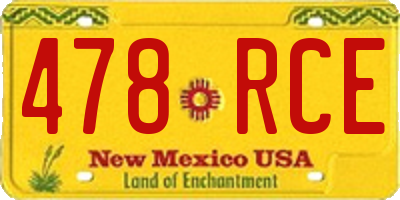 NM license plate 478RCE