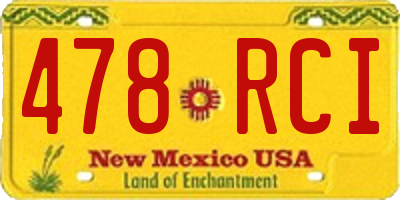 NM license plate 478RCI