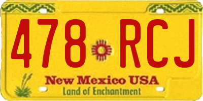NM license plate 478RCJ