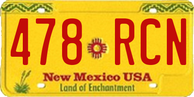 NM license plate 478RCN