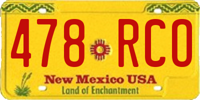 NM license plate 478RCO