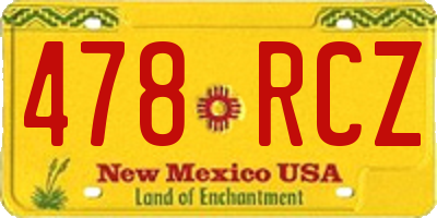 NM license plate 478RCZ