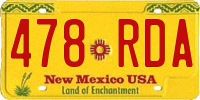 NM license plate 478RDA