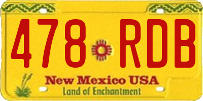 NM license plate 478RDB