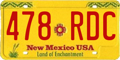 NM license plate 478RDC