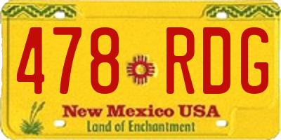 NM license plate 478RDG