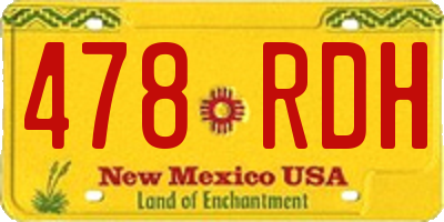 NM license plate 478RDH