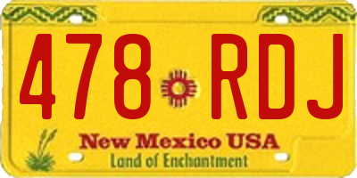 NM license plate 478RDJ