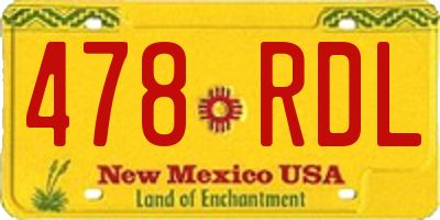 NM license plate 478RDL