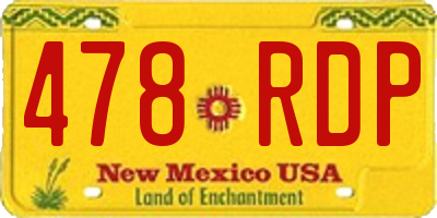 NM license plate 478RDP
