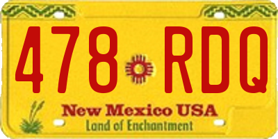 NM license plate 478RDQ