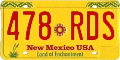 NM license plate 478RDS