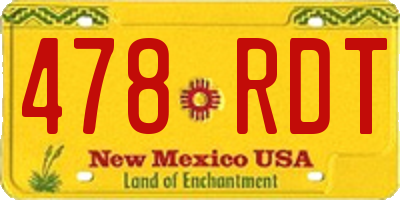 NM license plate 478RDT