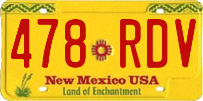 NM license plate 478RDV