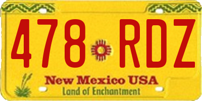NM license plate 478RDZ