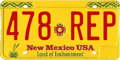 NM license plate 478REP