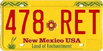 NM license plate 478RET