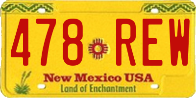 NM license plate 478REW