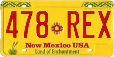 NM license plate 478REX