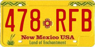 NM license plate 478RFB