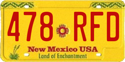 NM license plate 478RFD
