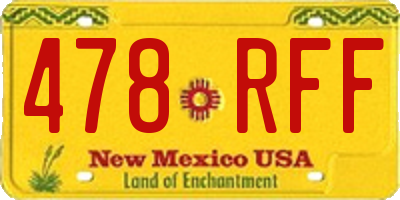 NM license plate 478RFF