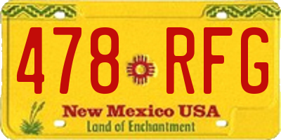 NM license plate 478RFG