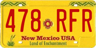 NM license plate 478RFR