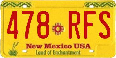 NM license plate 478RFS