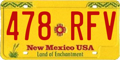 NM license plate 478RFV