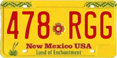NM license plate 478RGG