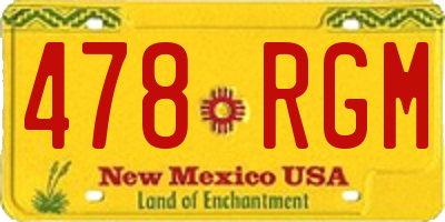 NM license plate 478RGM