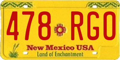 NM license plate 478RGO