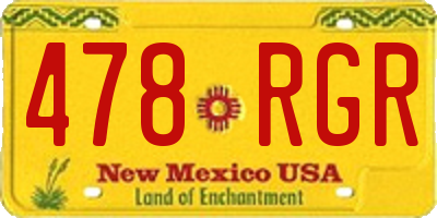 NM license plate 478RGR