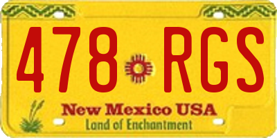 NM license plate 478RGS