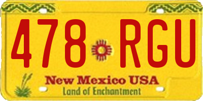NM license plate 478RGU