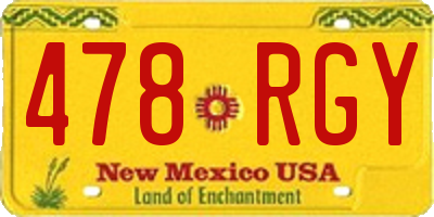 NM license plate 478RGY