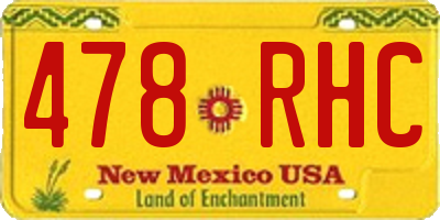 NM license plate 478RHC
