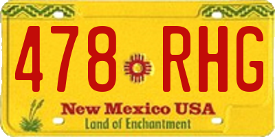 NM license plate 478RHG