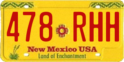 NM license plate 478RHH