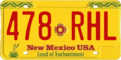 NM license plate 478RHL