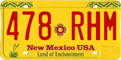 NM license plate 478RHM