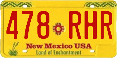 NM license plate 478RHR
